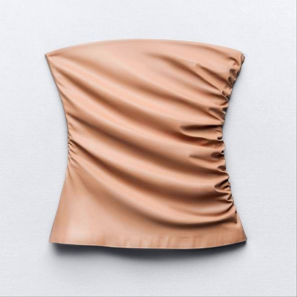 Zara Faux Leather Top - Picture 1 of 2